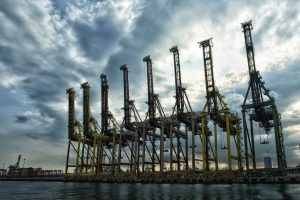 cranes, cargo, port