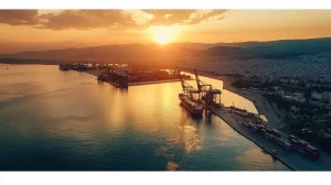 Sunset Photo of a port in the mediterranean sea